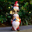 Garden Gnome Statue with Solar Lights Large Garden Sculptures Funny Triple Gnome Outdoor Patio Lawn Yard Garden Decor Gifts for Women Mom 12 in Spring Gnomes Outdoor by GreenHaven Gardens