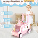 Asweets Wooden Baby Push and Pull Walker with Wheels, Learining Acticity Walker for Boys & Girls, Multiple Activities Center, Develops Motor Skills & Stimulates, 17.3''L x 9.1''W x 18.1''H by TinyTreasures Baby Boutique