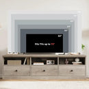 IDEALHOUSE 70in TV Stand for TVs up to 80", Mid Century Modern Entertainment Center with Storage Drawer and Open Shelves, TV Console Media Cabinet for Living Room, Bedroom, Rustic Gray by CozyNest Decor
