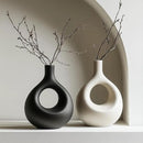 NOBULA Ceramic Bagel Vases C5 – Thoughtful for Mom – Elegant Set of 2 for Living Room, Bedroom or Table – Modern Home Decor She’ll Love – Perfect for Flowers & Plants