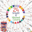 Lebze Washable Jumbo Crayons for Toddlers, 24 Colors Non Toxic Crayons Set, Large Baby Crayons Kids, Gift for Boys and Girls Flower Monaco by TinyTreasures Baby Boutique