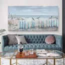 Big Wall Art for Living Room Extra Large Hand-painted Beach Oil Painting Ocean Sea Bird Seagull Canvas Artwork Framed Seascape Coastal Picture for Office Bedroom Decor 60 x 30 inch by CozyNest Decor