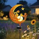 YJFWAL Garden Solar Fairy Lights Pathway Stake Lights Glass Globe with Moon Angel Decor, Gifts for Mom Grandma Friends, Outdoor Decor Light Waterproof for Walkway, Yard, Patio or Garden (Warm White) by CozyNest Decor