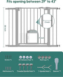 Babelio Baby Gate with Adjustable Cat Door,29-43" Auto Close Durable Pet Door for Stairs,Doorways and House, Pressure Mounted,Easy Install,Effortless Walk Thru,Gray by TinyTreasures Baby Boutique