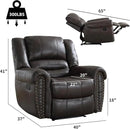 CANMOV Leather Recliner Chair Set of 2, Classic and Traditional Manual Recliner Chair with Comfortable Arms and Back,Manual Single Recliner Sofa for Living Room, Dark Grey by CozyNest Decor