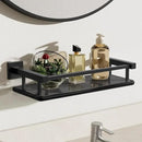 Alise Glass Shelves for Bathroom Wall, Tempered Glass Bathroom Shelf Wall Mounted, Modern Space Saving Floating Shelves 12 inch, Matte Black by CozyNest Decor