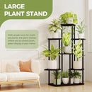 Bamworld 7 Tier Plant Stand Indoor, Large Metal Plant Shelf for Multiple Plants, Tall Tiered Flower Stand for Patio Garden Balcony Living Room Bedroom(Black) by GreenHaven Gardens