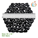 10in River Rock Stepping Stones Set - 6 Pack | Polished Pebble | Long-Lasting PVC Mesh Backing | Perfect for Garden Paths and Lawns Outdoor Landscaping Decoration | Black Rhombus by GreenHaven Gardens