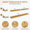 Axeman Picture Ledge Shelf, Floating Shelves for Wall Decor Storage Set of 6, 48 inch Floating Wall Mounted Shelves, Shelves with Lip for Living Room, Bedroom, Nursery, Bathroom, Kitchen, Oak by TinyTreasures Baby Boutique