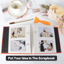 RECUTMS Photo Album Self Adhesive Magnetic Scrapbook 4x6 5x7 8x10 Pictures Scrapbook Album, 40 Pages Photo Book for DIY Baby Family Wedding with Metal Pen and Plastic Board (Orange) by TinyTreasures Baby Boutique