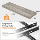 Fun Memories Floating Shelves for Wall Decor, 24"x8" Rustic Reclaimed Wood Shelves, Heavy-Duty Wall Mounted Shelves with Invisible Brackets, Set of 2for Living Room, Bedroom, Kitchen, Grey Finish by CozyNest Decor