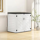 HOMSPARK Storage Shed Weather Resistance, Multi-Purpose Outdoor Storage Cabinet for Backyards and Patios, Horizontal Storage Shed for Lawnmower, Patio Accessories (Off-White, Large - 48 cu.ft) by GreenHaven Gardens