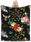 HGOD DESIGNS Wild Flowers Blanket for Women, Lightweight Soft Fleece Flannel Throw Blanket Peony Roses Sofa Couch Living Room 40x50 Inch by CozyNest Decor