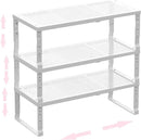 Metal Stackable Expandable Storage Shelf - Multi-Functional Home Storage Shelf, Suitable for Kitchen, Cabinet，Bathroom, Office, Garage, etc.（3PACKS/White/Large by CozyNest Decor