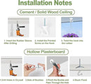 Ceiling Swag Hook Sets - Heavy Duty Hooks with Mounting Hardware for Hanging Plant, Ceiling or Extender Chains - Easy Install with Screws/Brackets (10 pcs - White) by GreenHaven Gardens
