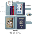 Melsbrinna Rfid Passport Holder for Travel women/Men, Cute Passport Wallet Rfid Blocking Card Slots, Rfid Passport Cover/CaseTravel Wallet, Passport Book Holder (2, Blue1Blue2) by TinyTreasures Baby Boutique