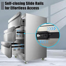 24 Inch Upgraded Three-Drawer Beverage Fridge, Weather Proof Outdoor Stainless Steel Beverage Refrigerator, Under Counter Built-in Beverage Cooler for Home & Commercial Use by CozyNest Decor
