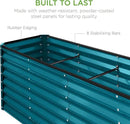Best Choice Products 8x2x2ft Outdoor Metal Raised Garden Bed, Rectangular Deep Root Planter Box for Vegetables, Flowers, Herbs, and Succulents w/ 239 Gallon Capacity - Peacock Blue by GreenHaven Gardens