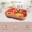 greenandlife 10.8 Inch 4PCS Divided Plates for Kids Adults, Portion Control Plates, Dishwasher & Microwave Safe Compartment Plate, Unbreakable Lightweight Reusable Wheat Straw Plates, Sunset by CozyNest Decor