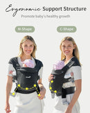 GROWNSY Baby Carrier Newborn to Toddler, Cozy Baby Wraps Carrier, Ergonomic Baby Carrier with Head Support, Deep Gray by TinyTreasures Baby Boutique