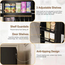 51" Metal Kitchen Pantry Cabinet, Storage Cabinets with 2 Door and 3 Adjustable Shelves, Black Freestanding Food Storage Cabinet, Steel Cupboard for Kitchen Dinning Room by CozyNest Decor