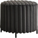 Furniliving Modern Round Ottoman, Large Size Bedroom Ottoman Footstool Round Ottomans Stool for Living Room, Bedroom, Makeup Room, Black, Faux Fur by CozyNest Decor