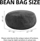 Bean Bag Chair 4Ft, Memory Foam Filled, Large Beanbag Chairs for Adults and Teens, Soft Sofa with Removable Flannel Cover, Round Couch for Living Room Bedroom College Dorm (Dark Gray, 4FT-47×47"×24") by CozyNest Decor