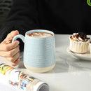 Hasense Porcelain Coffee Mugs Set of 6, 15 Ounce Large Ceramic Coffee Cups Set with Handle for Latte, Tea, Cocoa and Hot Chocolate, Sky Blue Coffee Mugs for Men and Women, Microwave Safe by CozyNest Decor
