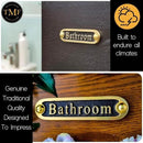 Bathroom Brass Door Sign. Traditional Style Home Décor Wall Plaque Handmade By The Metal Foundry UK. by CozyNest Decor