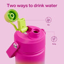 Kids Insualated Water Bottle with Straw - 12oz Stainless Steel Water Bottle with Dual Spouts, Leak-Proof, BPA-Free, Double Wall Vacuum Keeps Cold for 24 Hours for Sports, Travel, School (Lime Sorbet) by CozyNest Decor
