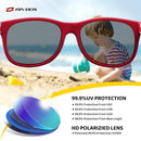 RIVBOS Kids Sunglasses Polarized UV Protection Flexible Rubber Glasses Shades with Strap for Boys Girls RBK004 by TinyTreasures Baby Boutique