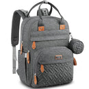 BabbleRoo Diaper Bag Backpack - Baby Essentials Travel Tote - Multi Function Waterproof Diaper Bag, Travel Essentials Baby Bag with Changing Pad, Stroller Straps & Pacifier Case - Unisex, Dark Gray by TinyTreasures Baby Boutique