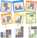 Wooden Matching Game Puzzle Games, Pattern Block Match Puzzles Building Cubes with Bell for Kids and Adults Toys Board Games for Family Night by TinyTreasures Baby Boutique