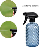 12Oz Glass Plant Spray Bottle, Gem Pattern Glass Sprayer, Watering Can with Black Plastic Top Pump, Handheld Watering Can for Indoor Outdoor Potted Plants and Greenery (Blue) by GreenHaven Gardens