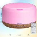 BlueHills Premium 1000 ML XL Essential Oil Diffuser Aromatherapy Humidifier with Remote Timer for Large Room Home 18 Hour Run Huge Coverage Area 1 Liter Mood Light Extra Large Capacity Wood Grain D004 by TinyTreasures Baby Boutique