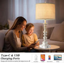 Farmhouse Table Lamps for Bedroom Set of 2 Vintage 3-Way Dimmable Touch Control Nightstand Lamps, Bedside Lamps for Living Room, Traditional Nightstand Lamp End Table lamps 28.5" (Bulbs Included) by CozyNest Decor