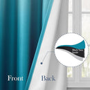 HOMEIDEAS Turquoise Ombre Blackout Curtains 52 X 96 Inch Length Gradient Room Darkening Thermal Insulated Energy Saving Grommet 2 Panels Window Drapes for Living Room, Bedroom by TinyTreasures Baby Boutique