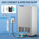 Commercial Ice Maker Machine, 150Lbs/24H with 45Lbs Storage, Fast Ice Making in 8-15Mins, Stainless Steel Under Counter or Freestanding Ice Machine for Home, Party, Office - 2 Water Inlet Modes by CozyNest Decor