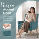 COLAMY Modern Wingback Living Room Chair, Upholstered Fabric Accent Armchair, Single Sofa Chair with Lounge Seat and Wood Legs for Bedroom/Office/Reading Spaces, Teal by CozyNest Decor