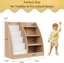 4 Tier Kids Bookshelf Set of 2,4 Layer Sling Kids Book Shelf for Kids Rooms,Wood Children Bookcase,Baby Storage Book Rack,Toddler Bookshelf, Book and Toy Organizer,Book Display Shelf for Nursery by TinyTreasures Baby Boutique