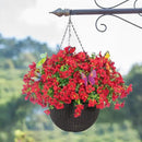 ‌20 Bundles Artificial Flowers for Outdoors‌ with 6 Faux Butterflies, UV Resistant ‌Fake Flowers‌ with Eucalyptus Leaves, ‌Artificial Plants Outdoor‌ for Patio Garden Porch Home Decor (Red) by CozyNest Decor