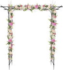 VINGLI Garden Arbor, Arch Archway for Wedding Ceremony Party, Steel Garden Trellis for Plant Climbing, Christmas Decorations Pergola for Backyard, Lawn (Black) by GreenHaven Gardens