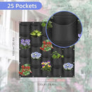 25 Pockets Hanging Planter Bags, Hanging Vertical Wall Mounted Plant Planting Grow Bags, Herb Garden Planter Outdoor Indoor Growing Bag, Gardening Vertical Greening Flower Container(1m×1m, Black) by CozyNest Decor