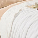 EMME White Throw Blanket Muslin and Fleece Blanket for Women Reversible - 50"*60" Soft & Cozy Warm Lightweight Small Blankets for Couch Bed Picnic Travel Bed by CozyNest Decor