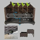 Barton 2 Pieces Raised Garden Bed Brown Plastic w/Self-Watering Design Outdoor Elevated Planter Box Kit Wheels Mobile by GreenHaven Gardens