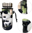 Water Bottle Bag Carrier, Water Bottle Neoprene Sleeve Portable Insulator Bottle Cover Drawstring Insulator for 18 Oz 20 Oz Water Bottle (Panda) by TinyTreasures Baby Boutique
