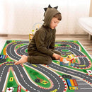 Kids Rug Race Track Play mat Playroom Rug Car Rugs for Kids Toy Cars Road Rugs for Kid Classroom (Race-Green, 2.6x3.9ft) by CozyNest Decor