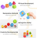 MOONTOY Stacking Cups Baby Toy Set, 19pcs Baby Stacking Toys for Toddlers 1-3, Shape Sorter Stackable Blocks Games Nesting Sorting Toys 6-12 Months 1 Year Old Easter Basket Stuffers Birthday Gift by TinyTreasures Baby Boutique