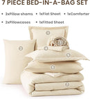 Monbix Full Size Comforter Set, Birch Marble Pattern Bedding Comforter for Full Size Bed Set, Reversible Bedding Sets 7 Pieces, Bed in a Bag with Comforter, Sheets, Pillowcases & Shams by CozyNest Decor