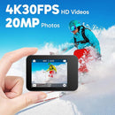 AKASO V50X Native 4K30fps WiFi Action Camera with EIS Touch Screen 4X Zoom 131 feet Waterproof Camera Support External Mic Remote Control (with Floating Hand Grip and Carry Bag) by TinyTreasures Baby Boutique